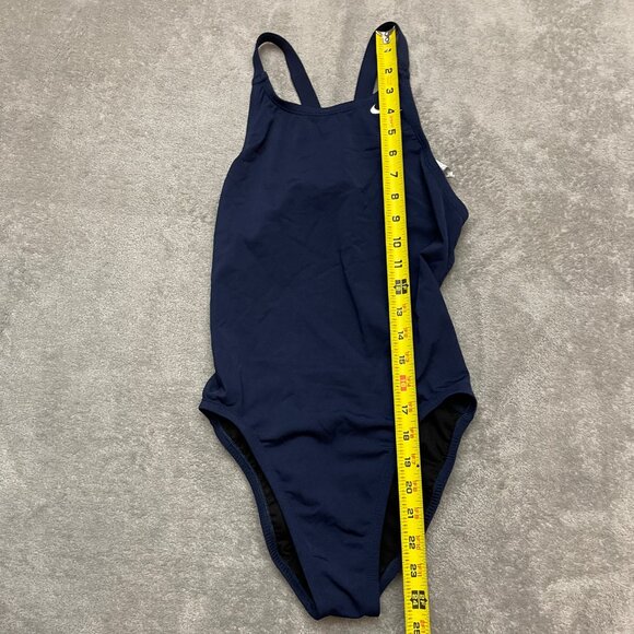 Nike Hydrastrong One Piece Swimsuit Women Size 6/32 Navy Blue Racerback Athletic - Picture 3 of 10